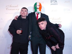 Kneecap pose for the cameras at the IFTA Awards 2025