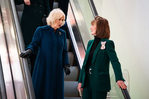 The Lord Lieutenant of Shropshire Anna Turner with Camilla, Queen Consort, on a visit to Telford earlier this month.