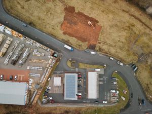 The site in Bridgnorth where there will be a new McDonalds, Dominos and a coffee store. Chartwell Business Park.