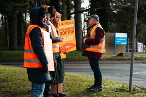Junior doctors on the picket line at Princess Royal Hospital in Telford.