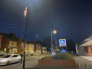 Flags seen in Pershore Road, Stirchley in Birmingham shortly before 8pm on Thursday, September 25. Permission for use for all LDRS partners.