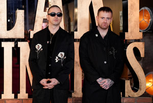 Carlos O'Connell (left) and Tom Coll of Fontaines D.C. attending the global premiere for Peaky Blinders: The Immortal Man at Symphony Hall, Birmingham. Photo: Jacob King/PA Wire