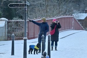 Snowy scenes in and around Ironbridge on Monday morning. Photo: Steve Leath