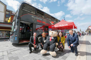 One of National Express's Platinum buses on show in West Bromwich