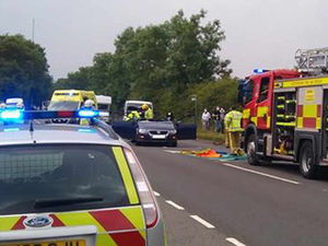 Supporting image for story: Man taken to hospital after van and car crash near Market Drayton