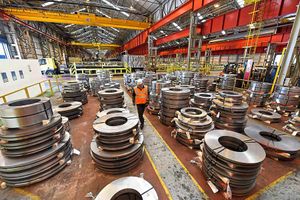 The beating heart of the vast, sprawling slitting operation at Tata Steelworks, Wednesfield