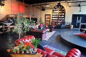 The cafe is a hub for entertainment, chat and work