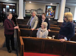 The Venerable Sarah Bullock meeting meeting parishioners at St Chad's Church in Shrewsbury 