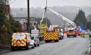 Scenes from the aftermath of the serious fire involving units on Hayes Lane, Lye, Stourbridge.