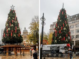 Supporting image for story: 'It’s still October!': Birmingham residents blast council after Christmas tree erected two months early