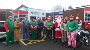 Members of Odd Balls Motorcycle Club at Haughton School