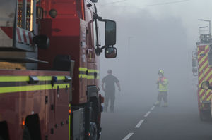 A fire broke out at a business in Titford Lane, Rowley Regis, with smoke seen billowing across the M5. Photo: SnapperSK