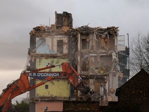 Supporting image for story: Cladding-issue flats demolished in east London months after devastating fire