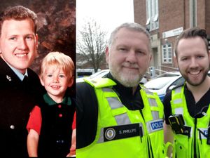 Supporting image for story: Detective Superintendent takes orders from his constable son on beat shift before retirement