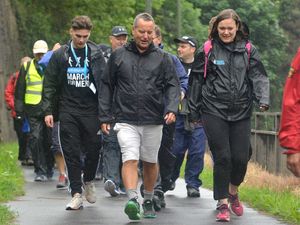 Supporting image for story: Jeff Stelling heads to Shrewbury Town's Greenhous Meadow during March for Men challenge - with pictures