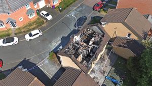 The blaze is said to have affected 'virtually all of the property'