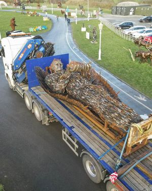 The Knife Angel has arrived home to Oswestry.