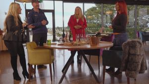 Hencote winemaker Gavin Patterson with the Housewives in The View restaurant