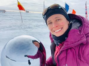 Supporting image for story: Adventurer Wendy celebrates journey to South Pole