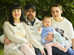 Andre Timberlake-Evans with his family - Maria, Max and Gracie
