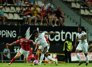 Walsall target Aaron Loupalo-Bi in action for Fulham during their pre-season friendly against Nottingham Forest.