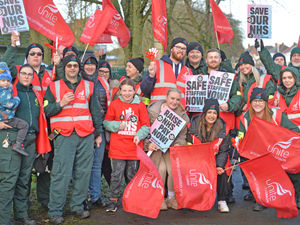 Supporting image for story: West Midlands ambulance workers join picket lines as strike gets under way