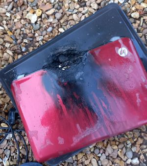 The laptop went up in flames on Sunday, August 24