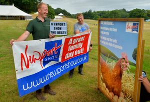 Sally Western with Martyn Fallows and Scott Dobson making final preparations at the showground