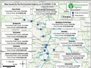 Supporting image for story: Shropshire floods latest: Rivers expected to peak tomorrow according to Environment Agency map