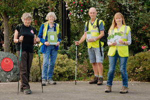 Naomi Wrighton, Jean Escott, Malcolm Skelton and Pam Hill, of Wellington Walking Festival, gear up for the annual event 