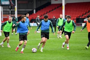 Alfie Chang on the ball in training.