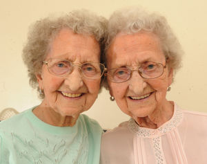 Lilian Cox, left, and Doris Hobday