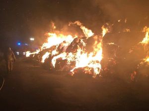 Supporting image for story: 200 bales of hay go up in flames near Bridgnorth
