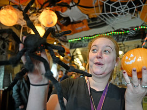 Supporting image for story: Severed limbs hanging from the ceiling signals pub preparations for five day Halloween extravaganza 
