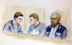 Left to right are Shannon Heaps, 22, Steven Holmes, 25, and Mohammed Rafiq, 80