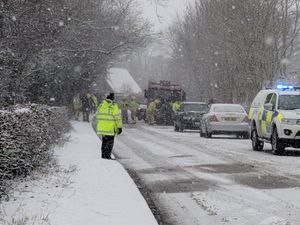Supporting image for story: Woman injured as road near Oswestry closed by crash