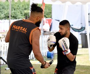 A martial arts demonstration at the event.