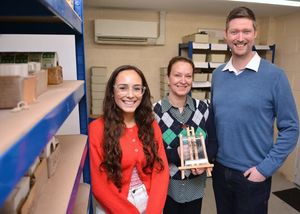 Phebe Ashton, Debra Glover and Alex Dunham of Dudley based eco-friendly cleaning products manufacturer Iron and Velvet, at the firm's Deepdale Works HQ