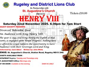 Supporting image for story: An Audience with Henry VIII comes to Rugeley