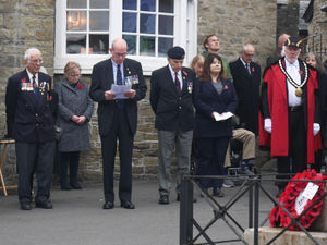 Peter Walker read out the roll of honour for those killed in the first and second world wars and Afghanistan. Pic by Karen Compton