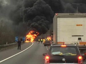 Supporting image for story: Coach fire closes M5