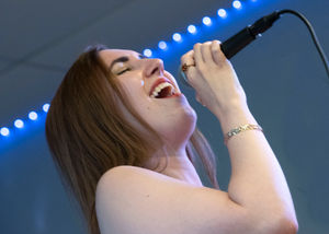 Rising star singer Lydia Rae at the Lichfield Jazz and Blues Festival