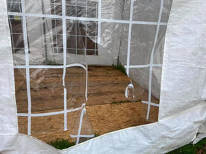 The damaged marquee at 1st Shifnal Scout Group
