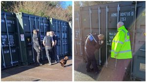 An estimated half a million pounds of counterfeit cigarettes and tobacco were seized during a raid on shipping containers in Kidderminster