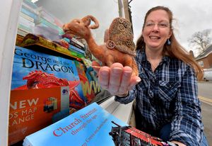 Ceri Smith from Dragons of Shropshire is creating a trail for half term around the town for people, using her little dragons that she has made. At Burway Books in Church Stretton