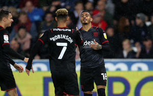 Karlan Grant of West Bromwich Albion celebrates (Photo by Adam Fradgley/WBA FC via Getty Images).