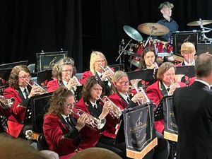 Porthywaen Silver Band at the concert at the Holroyd Centre