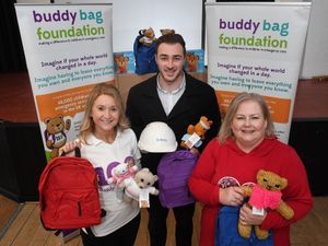 Supporting image for story: Tamworth housebuilders lay foundations of support to Buddy Bag Foundation  