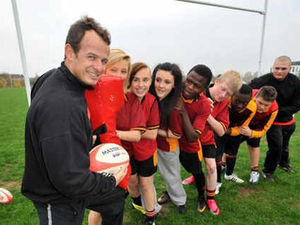 Supporting image for story: Austin Healey meets Tipton teenagers