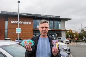 Ed Chatterton at McDonald's in Walsall, West Midlands, where he was fined almost £200 for exceeding a 20 minute parking limit.